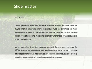 A Row Of Hedges On A Sidewalk In Front Of A Building PowerPoint Template