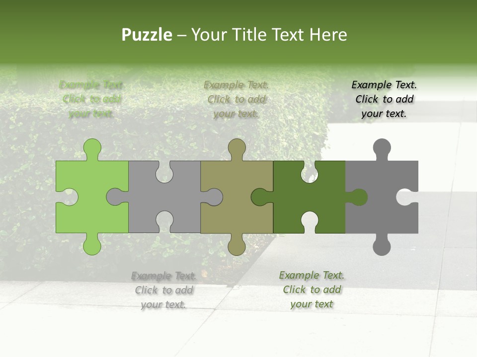 A Row Of Hedges On A Sidewalk In Front Of A Building PowerPoint Template