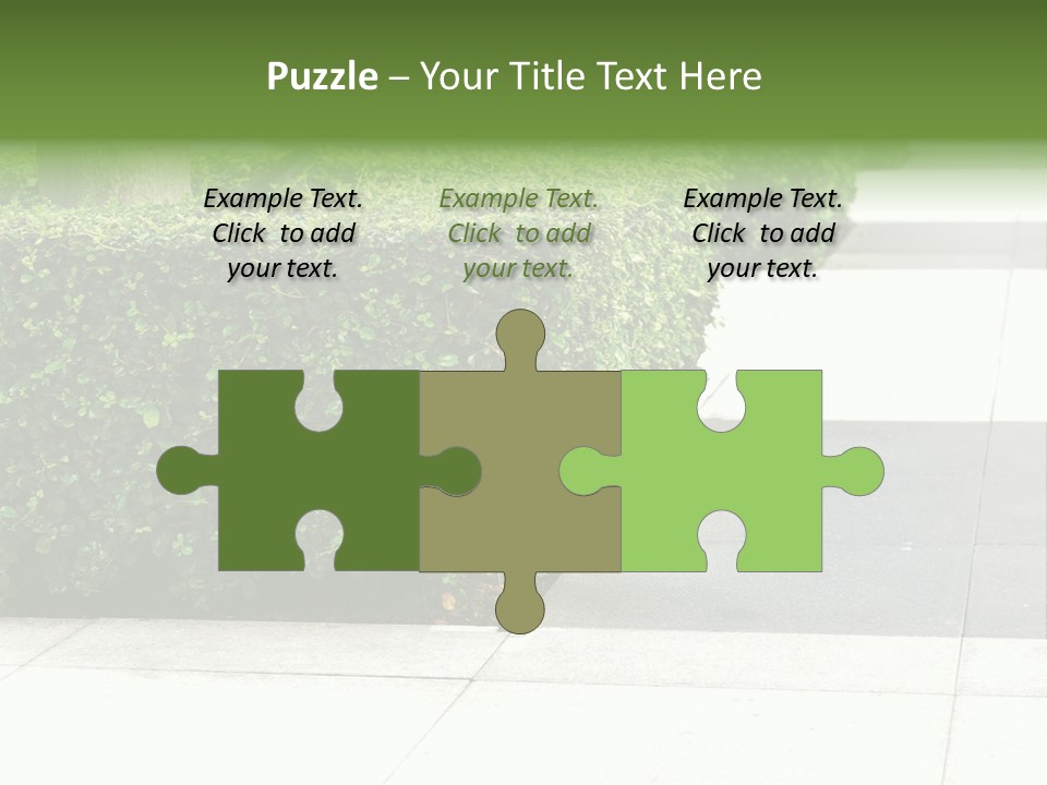 A Row Of Hedges On A Sidewalk In Front Of A Building PowerPoint Template