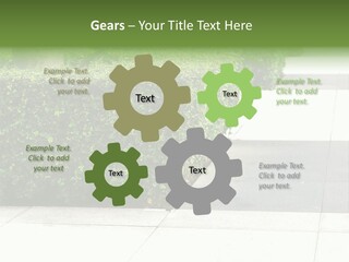 A Row Of Hedges On A Sidewalk In Front Of A Building PowerPoint Template