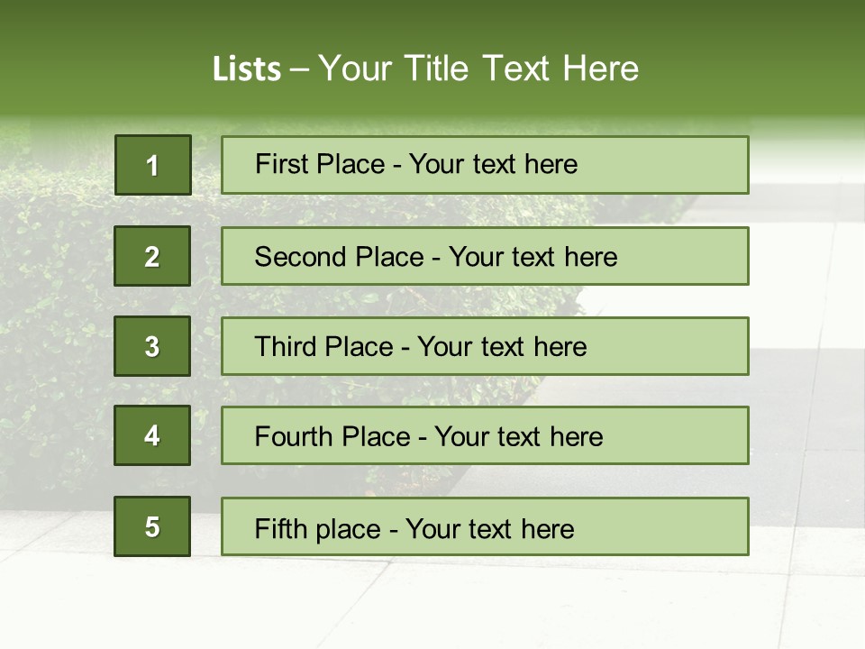 A Row Of Hedges On A Sidewalk In Front Of A Building PowerPoint Template