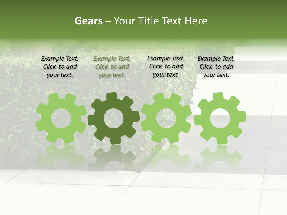 A Row Of Hedges On A Sidewalk In Front Of A Building PowerPoint Template