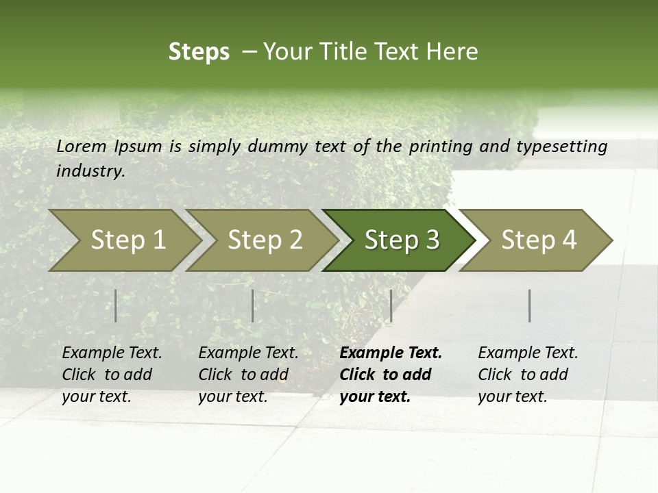 A Row Of Hedges On A Sidewalk In Front Of A Building PowerPoint Template