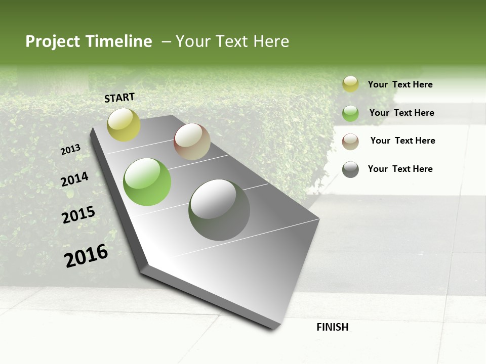 A Row Of Hedges On A Sidewalk In Front Of A Building PowerPoint Template