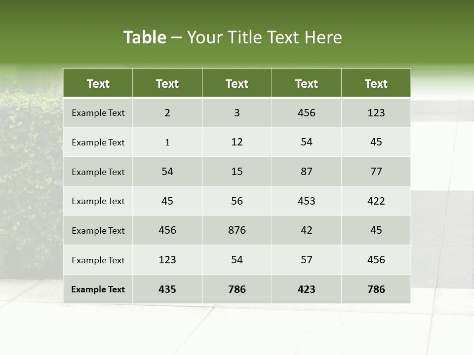 A Row Of Hedges On A Sidewalk In Front Of A Building PowerPoint Template