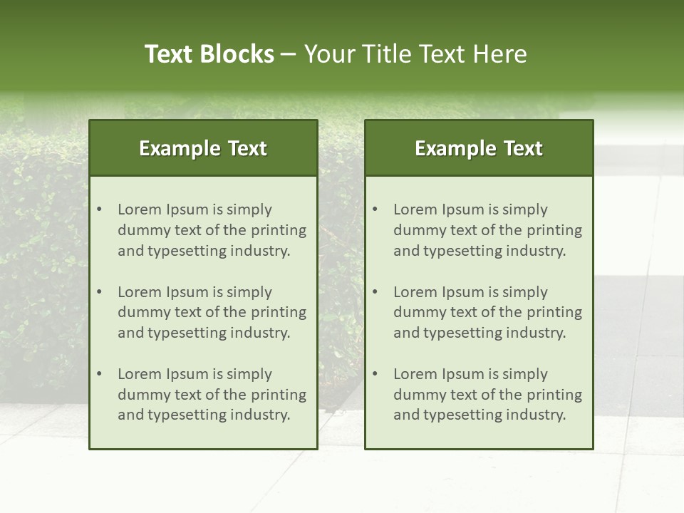 A Row Of Hedges On A Sidewalk In Front Of A Building PowerPoint Template