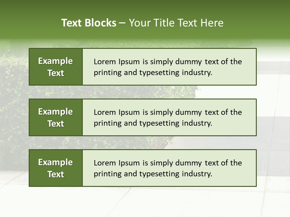 A Row Of Hedges On A Sidewalk In Front Of A Building PowerPoint Template