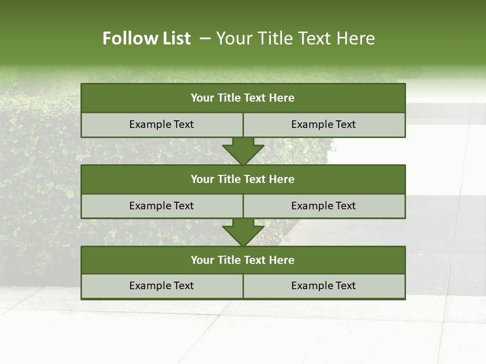 A Row Of Hedges On A Sidewalk In Front Of A Building PowerPoint Template
