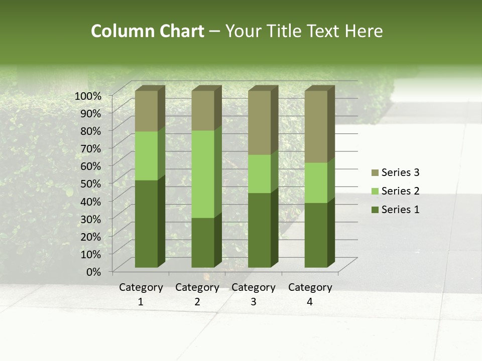 A Row Of Hedges On A Sidewalk In Front Of A Building PowerPoint Template