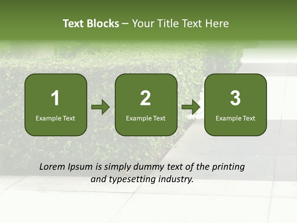 A Row Of Hedges On A Sidewalk In Front Of A Building PowerPoint Template