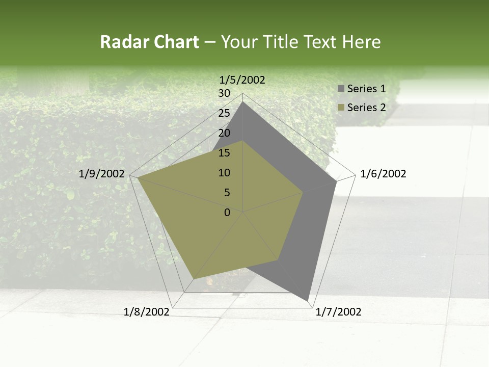 A Row Of Hedges On A Sidewalk In Front Of A Building PowerPoint Template