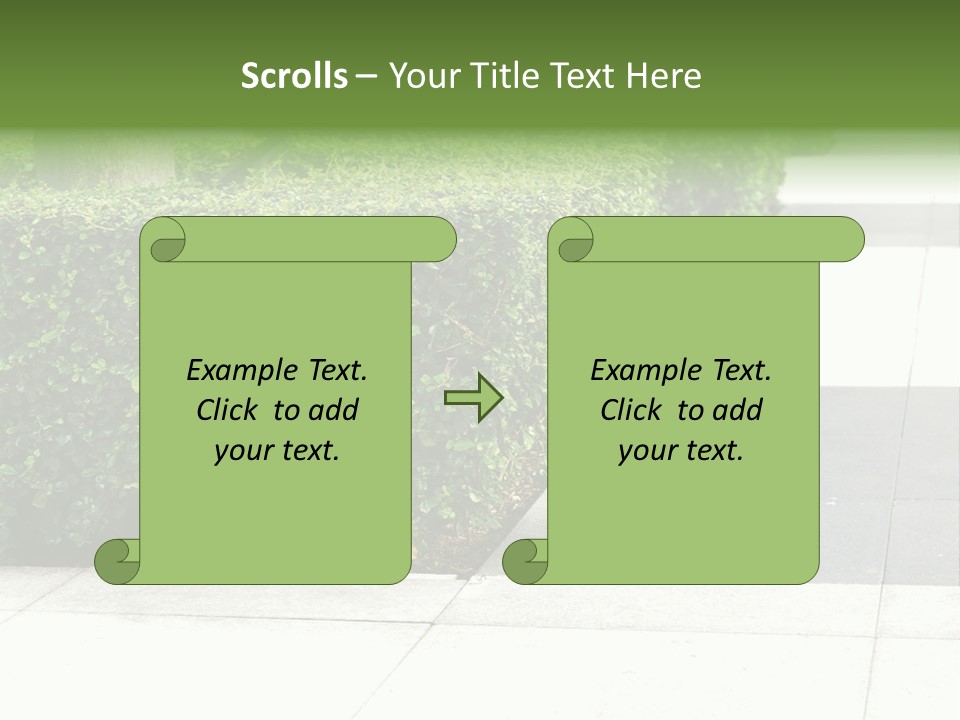 A Row Of Hedges On A Sidewalk In Front Of A Building PowerPoint Template