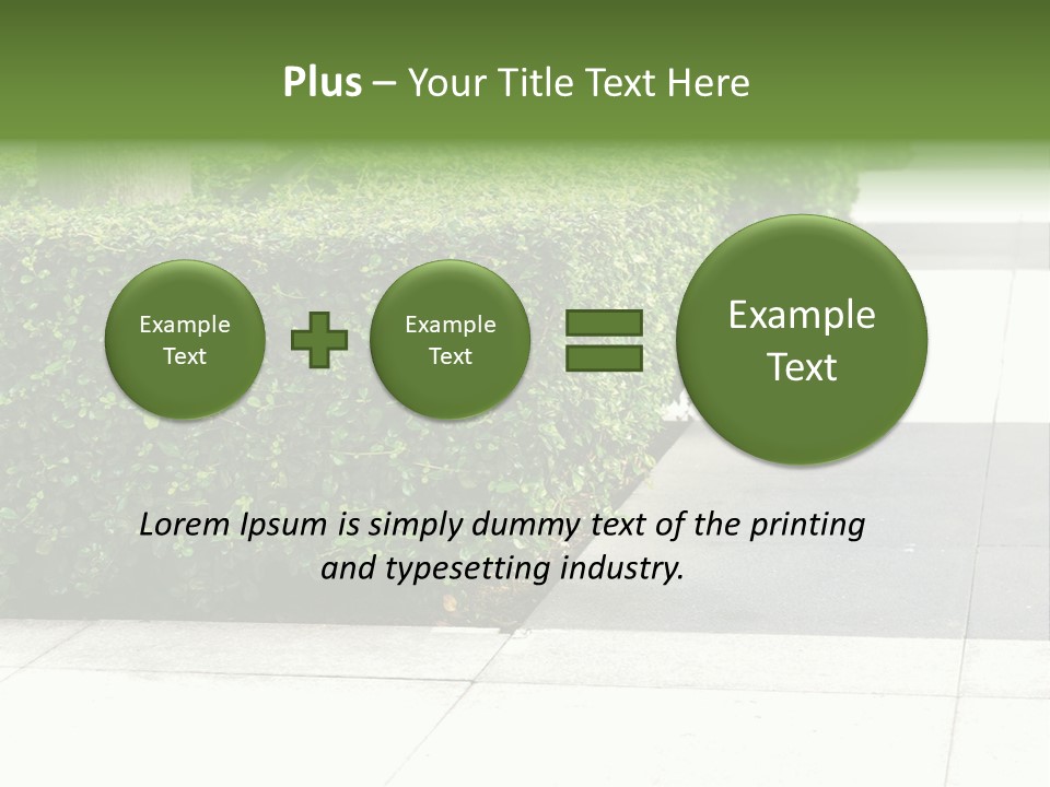 A Row Of Hedges On A Sidewalk In Front Of A Building PowerPoint Template