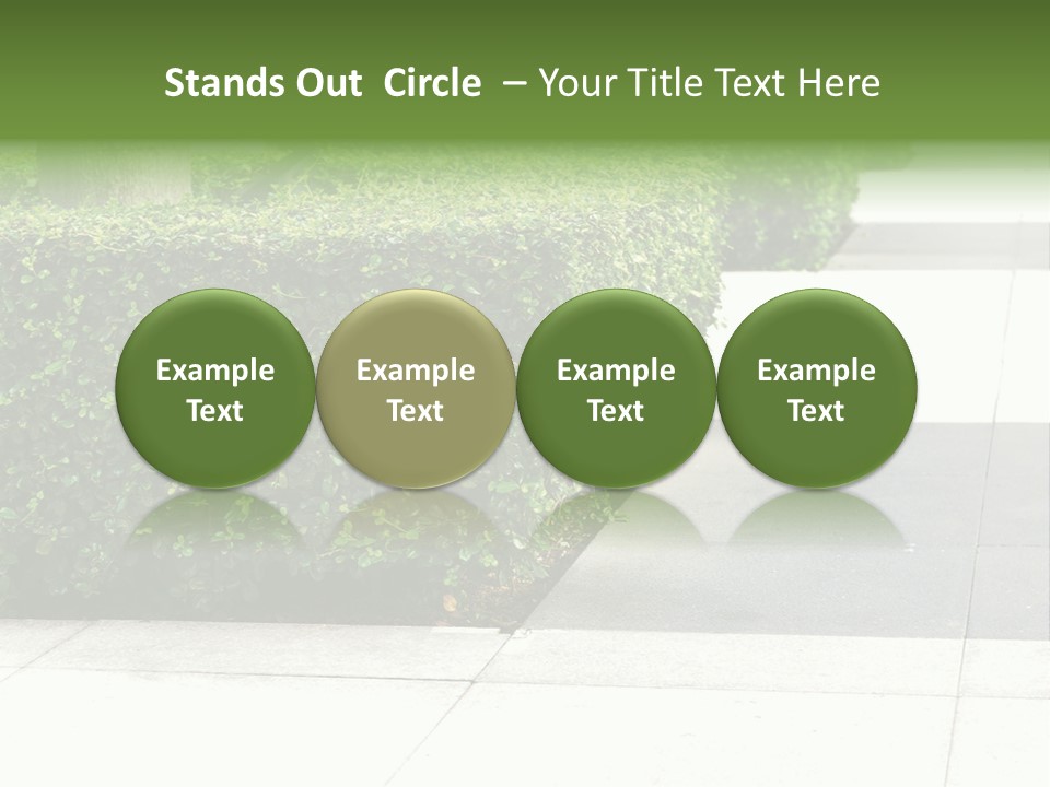 A Row Of Hedges On A Sidewalk In Front Of A Building PowerPoint Template