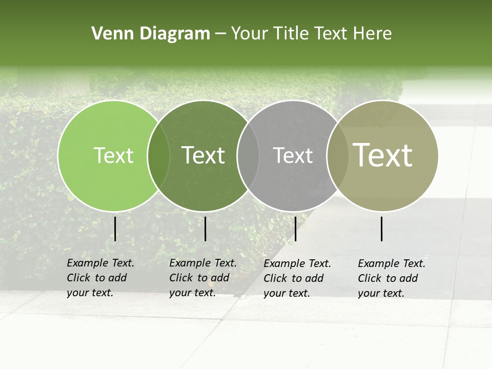 A Row Of Hedges On A Sidewalk In Front Of A Building PowerPoint Template
