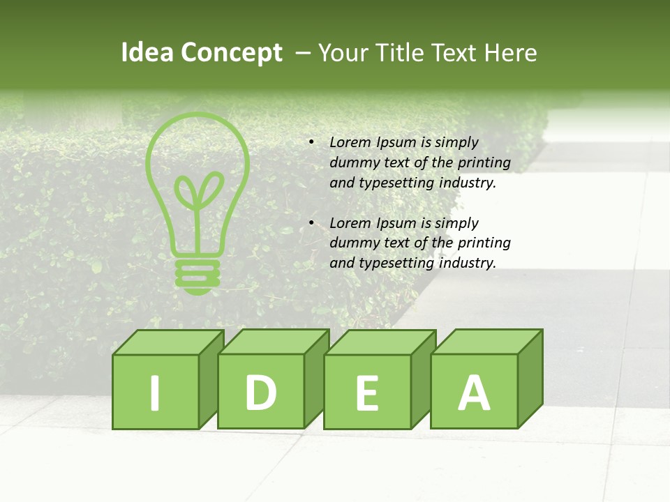 A Row Of Hedges On A Sidewalk In Front Of A Building PowerPoint Template