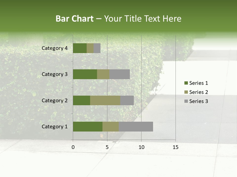 A Row Of Hedges On A Sidewalk In Front Of A Building PowerPoint Template