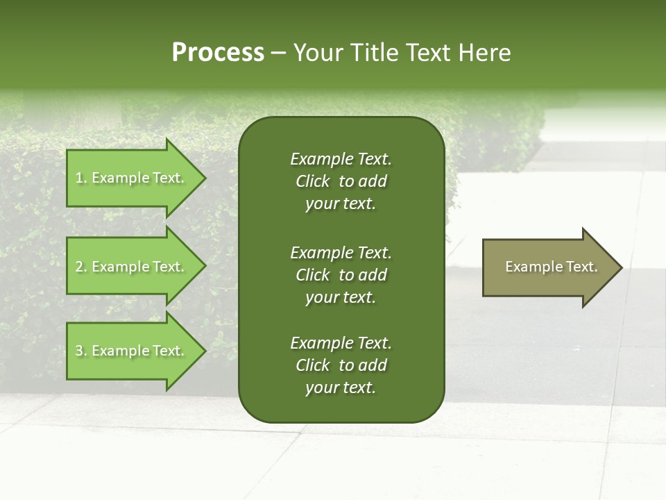 A Row Of Hedges On A Sidewalk In Front Of A Building PowerPoint Template