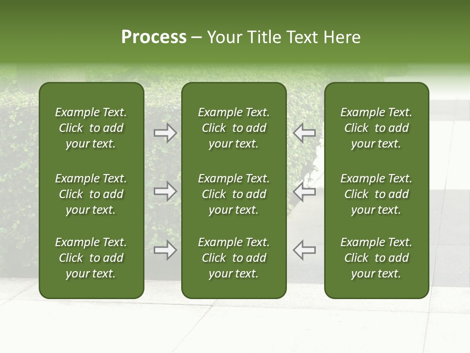 A Row Of Hedges On A Sidewalk In Front Of A Building PowerPoint Template