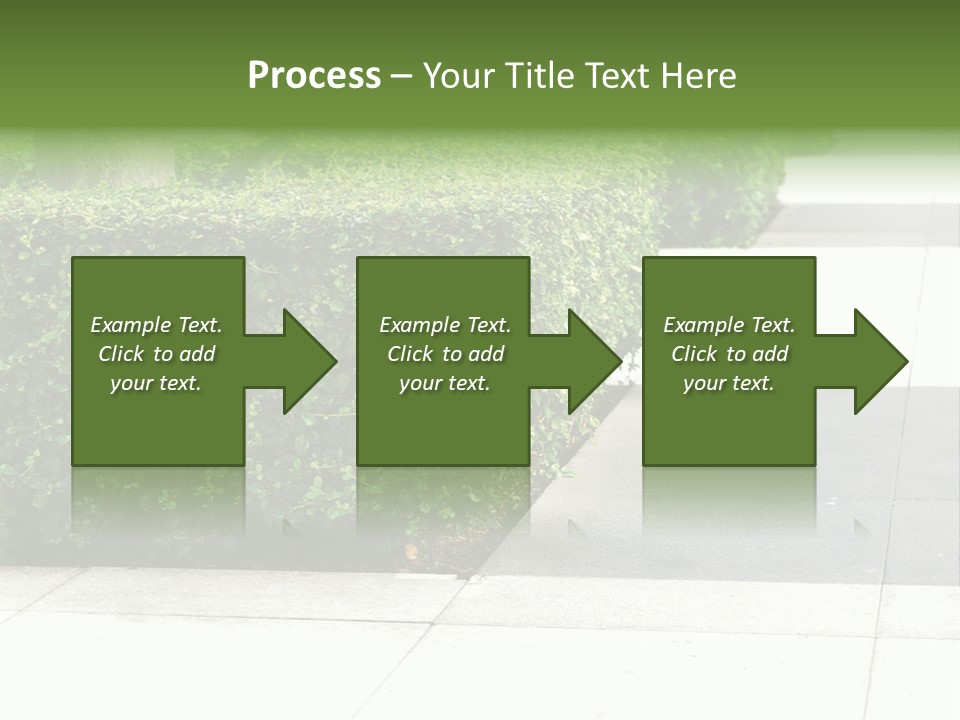 A Row Of Hedges On A Sidewalk In Front Of A Building PowerPoint Template