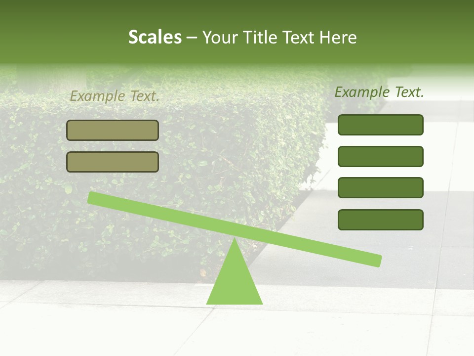 A Row Of Hedges On A Sidewalk In Front Of A Building PowerPoint Template