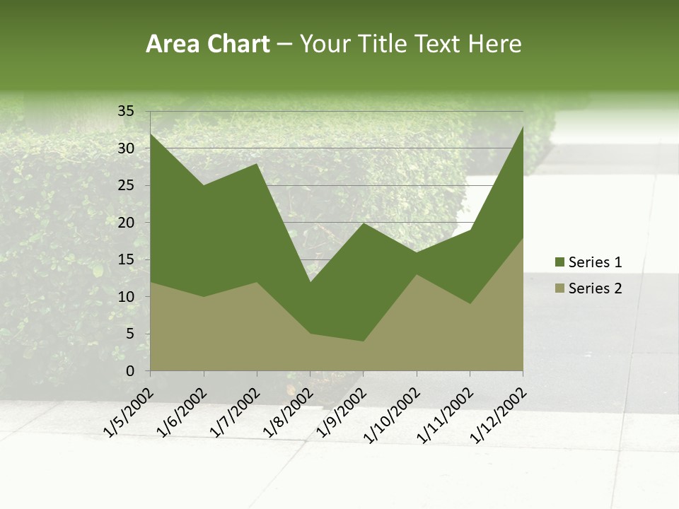 A Row Of Hedges On A Sidewalk In Front Of A Building PowerPoint Template