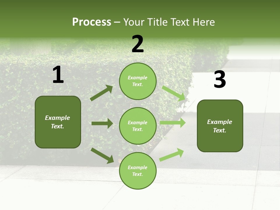 A Row Of Hedges On A Sidewalk In Front Of A Building PowerPoint Template