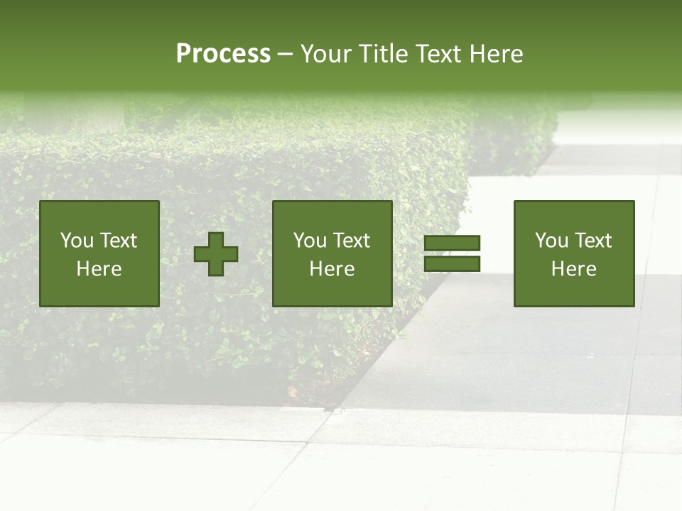 A Row Of Hedges On A Sidewalk In Front Of A Building PowerPoint Template