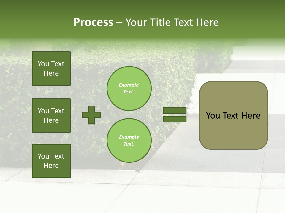 A Row Of Hedges On A Sidewalk In Front Of A Building PowerPoint Template
