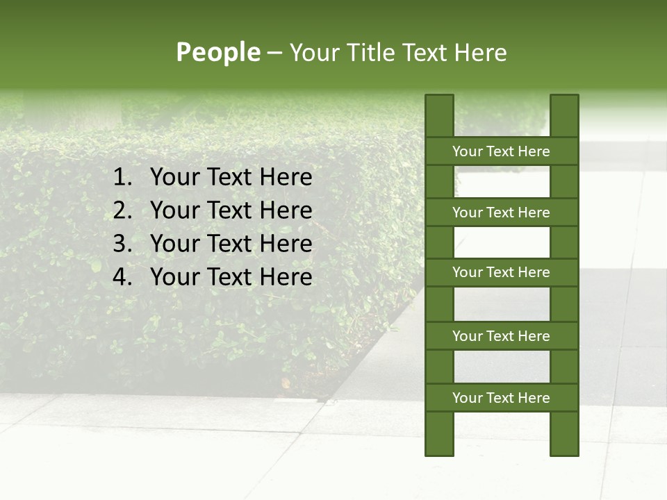A Row Of Hedges On A Sidewalk In Front Of A Building PowerPoint Template