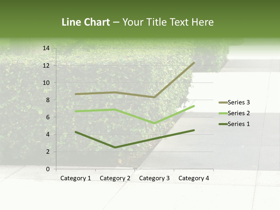 A Row Of Hedges On A Sidewalk In Front Of A Building PowerPoint Template