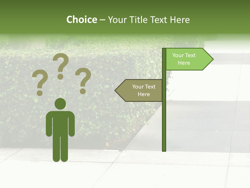 A Row Of Hedges On A Sidewalk In Front Of A Building PowerPoint Template