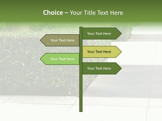 A Row Of Hedges On A Sidewalk In Front Of A Building PowerPoint Template