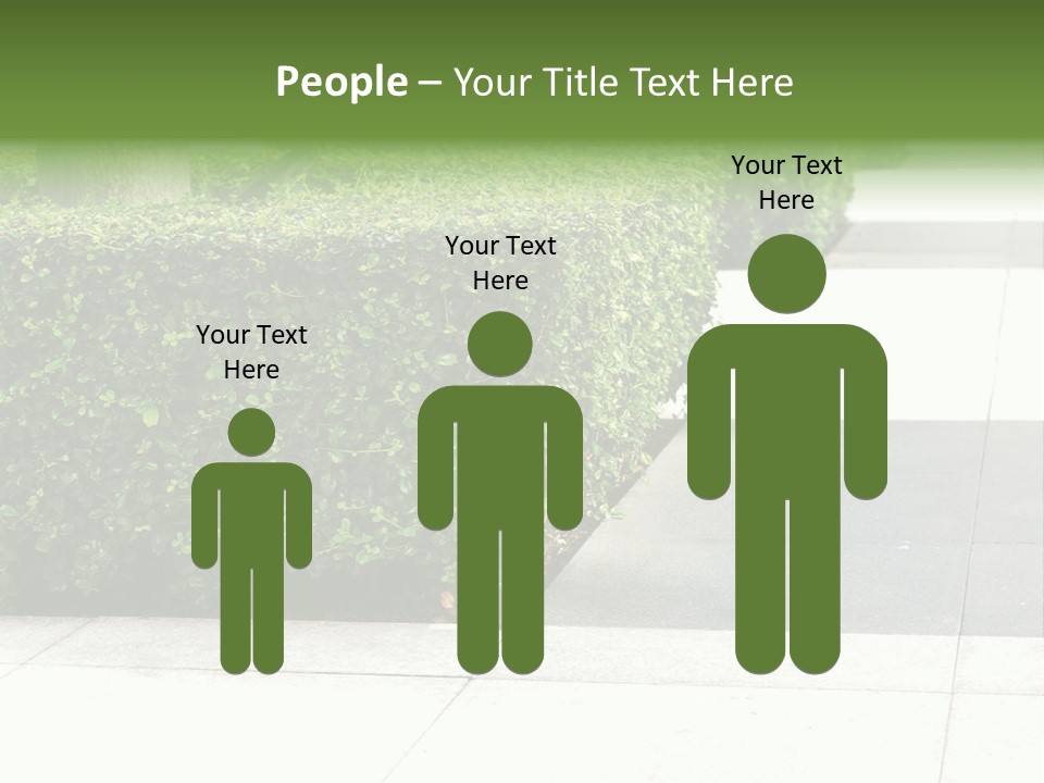 A Row Of Hedges On A Sidewalk In Front Of A Building PowerPoint Template