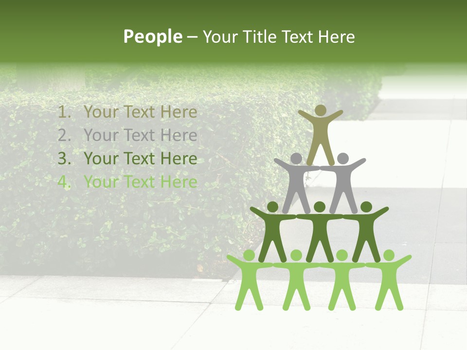 A Row Of Hedges On A Sidewalk In Front Of A Building PowerPoint Template