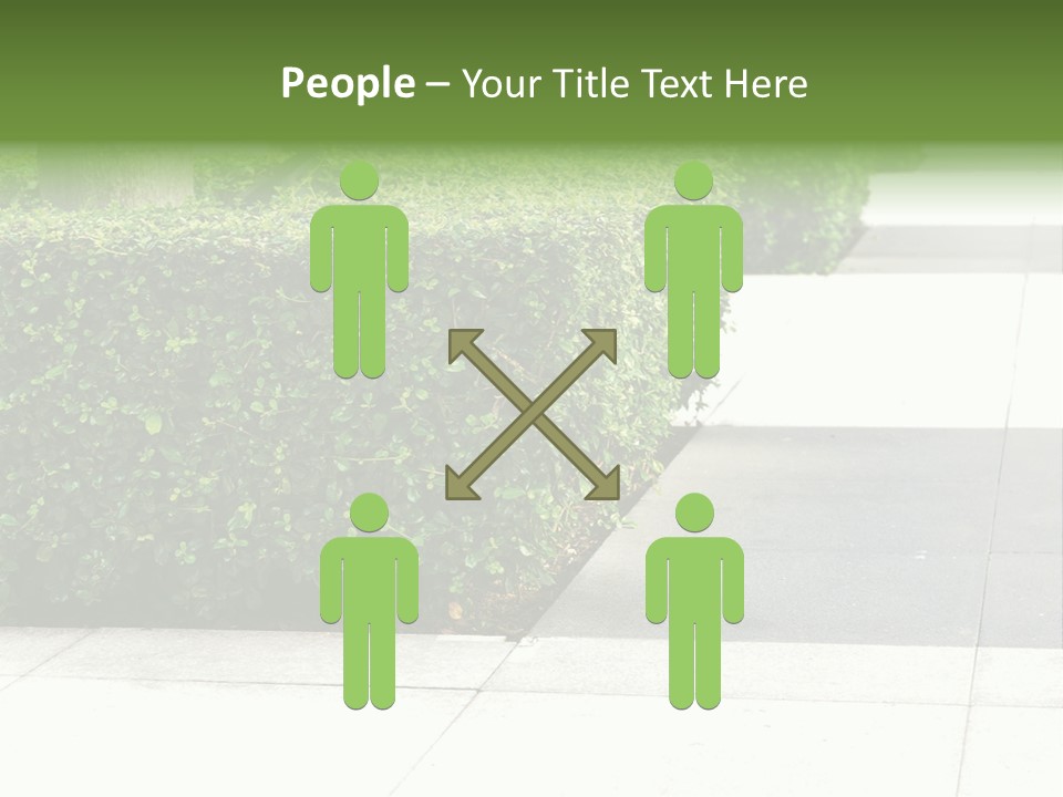 A Row Of Hedges On A Sidewalk In Front Of A Building PowerPoint Template