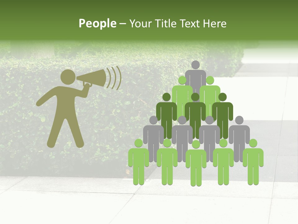 A Row Of Hedges On A Sidewalk In Front Of A Building PowerPoint Template