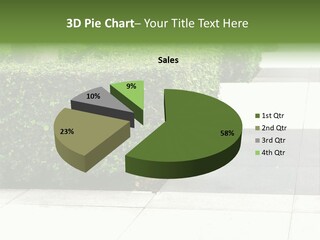 A Row Of Hedges On A Sidewalk In Front Of A Building PowerPoint Template