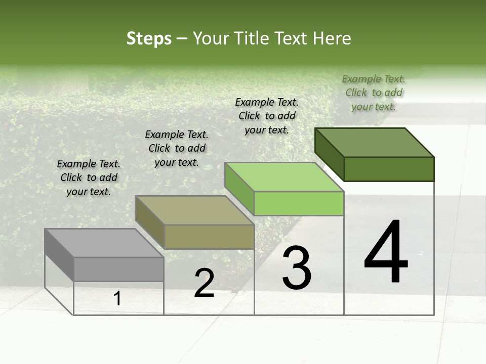 A Row Of Hedges On A Sidewalk In Front Of A Building PowerPoint Template