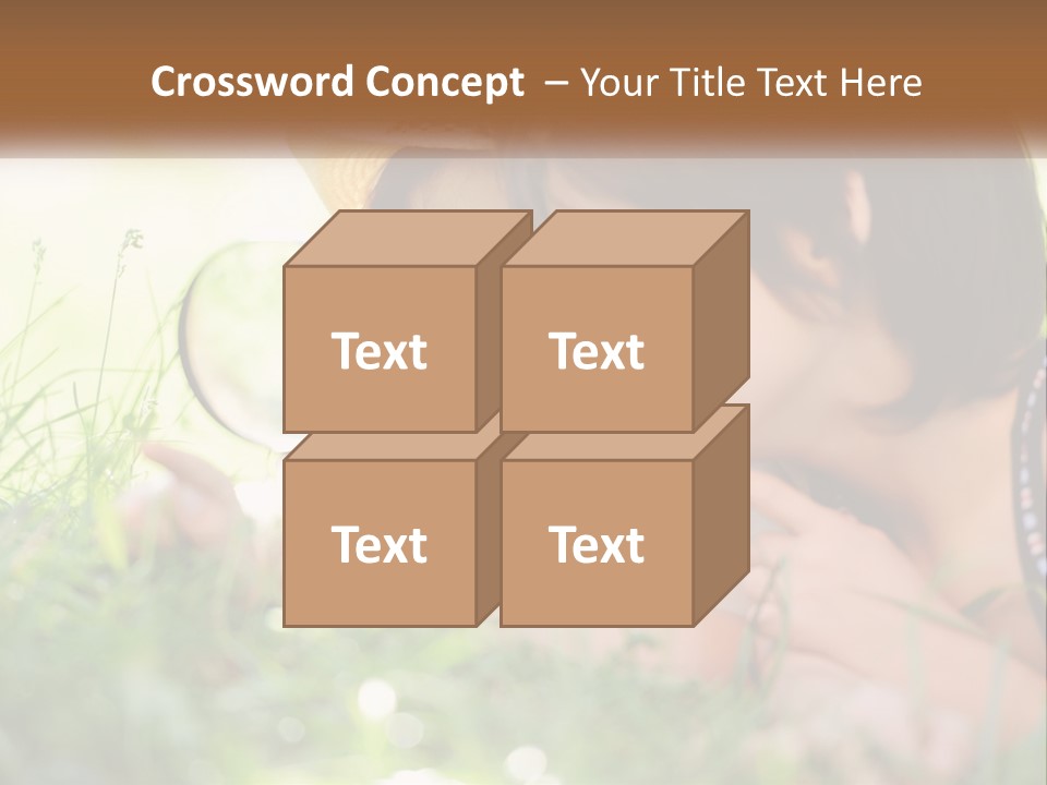Two Children Looking At Each Other Through A Magnifying Glass PowerPoint Template