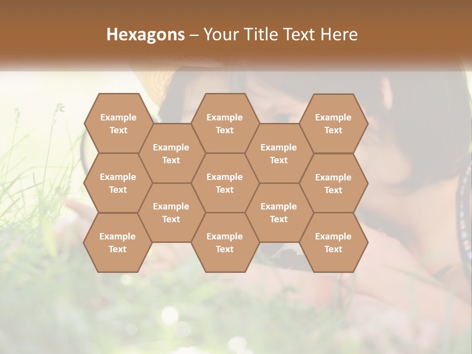 Two Children Looking At Each Other Through A Magnifying Glass PowerPoint Template