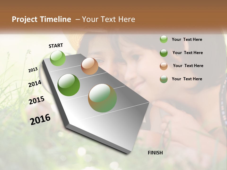Two Children Looking At Each Other Through A Magnifying Glass PowerPoint Template