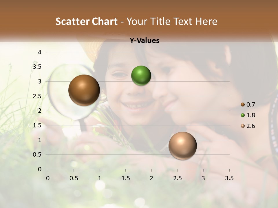 Two Children Looking At Each Other Through A Magnifying Glass PowerPoint Template