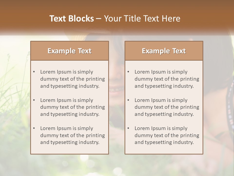 Two Children Looking At Each Other Through A Magnifying Glass PowerPoint Template