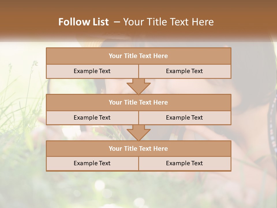 Two Children Looking At Each Other Through A Magnifying Glass PowerPoint Template