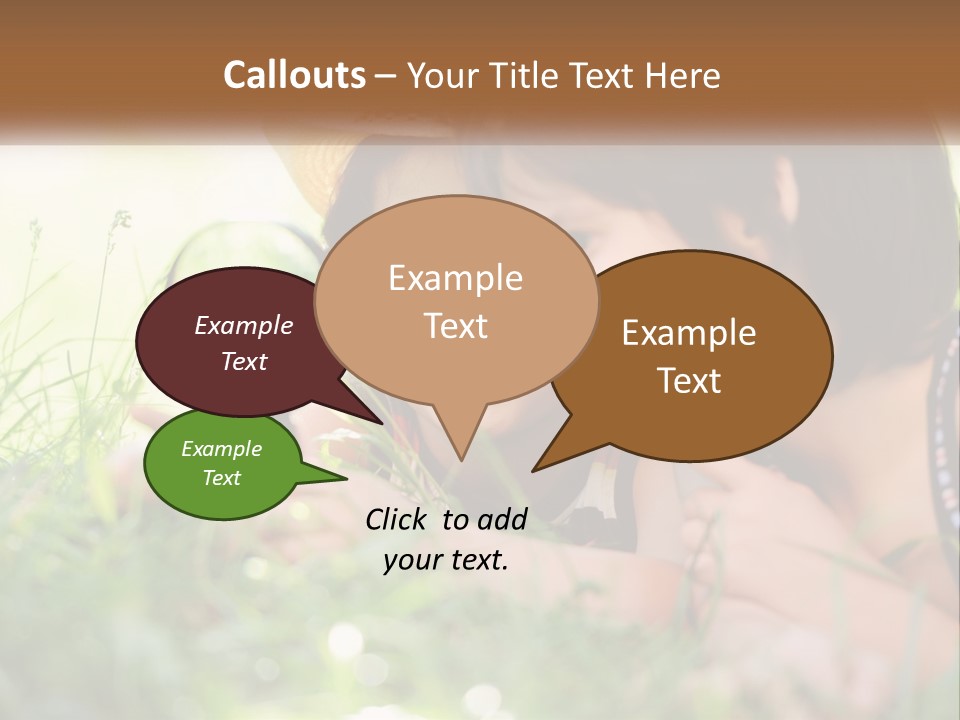 Two Children Looking At Each Other Through A Magnifying Glass PowerPoint Template