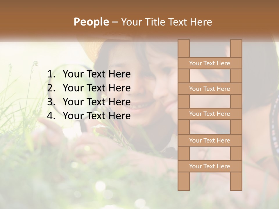 Two Children Looking At Each Other Through A Magnifying Glass PowerPoint Template