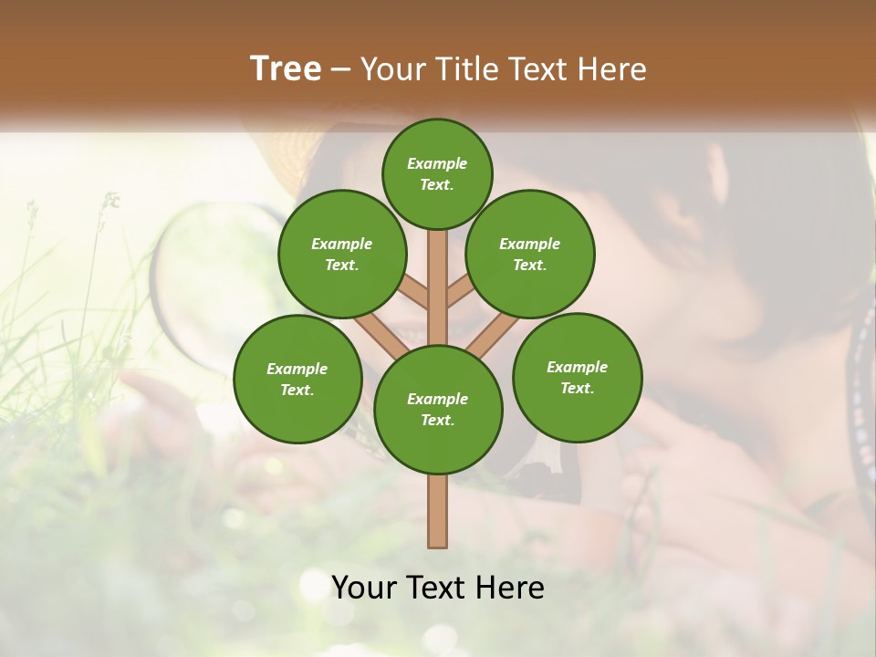 Two Children Looking At Each Other Through A Magnifying Glass PowerPoint Template