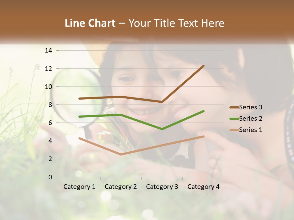 Two Children Looking At Each Other Through A Magnifying Glass PowerPoint Template