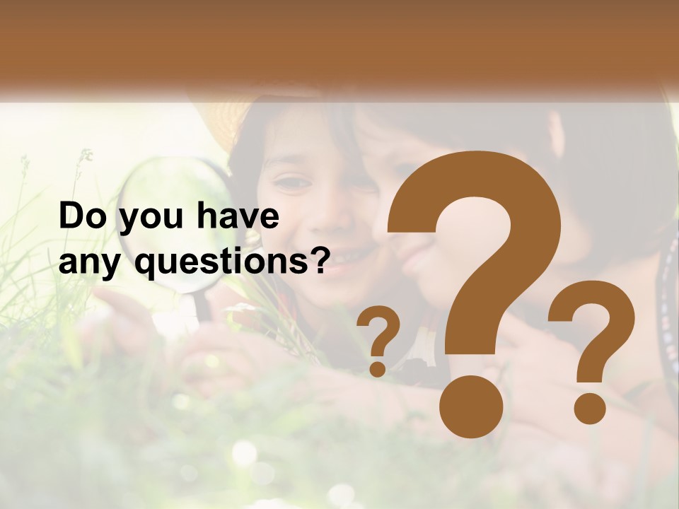 Two Children Looking At Each Other Through A Magnifying Glass PowerPoint Template